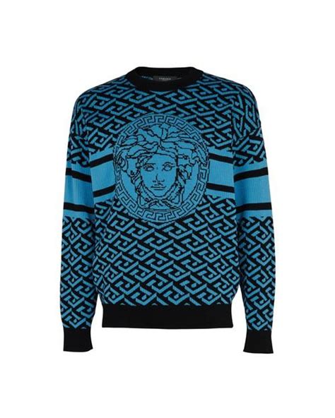 versace jumper blue|versace sweaters for men.